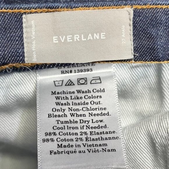 Everlane Mid Rise Skinny Ankle Denim Jeans in Dark Indigo Wash Women Size 27 - Picture 8 of 10